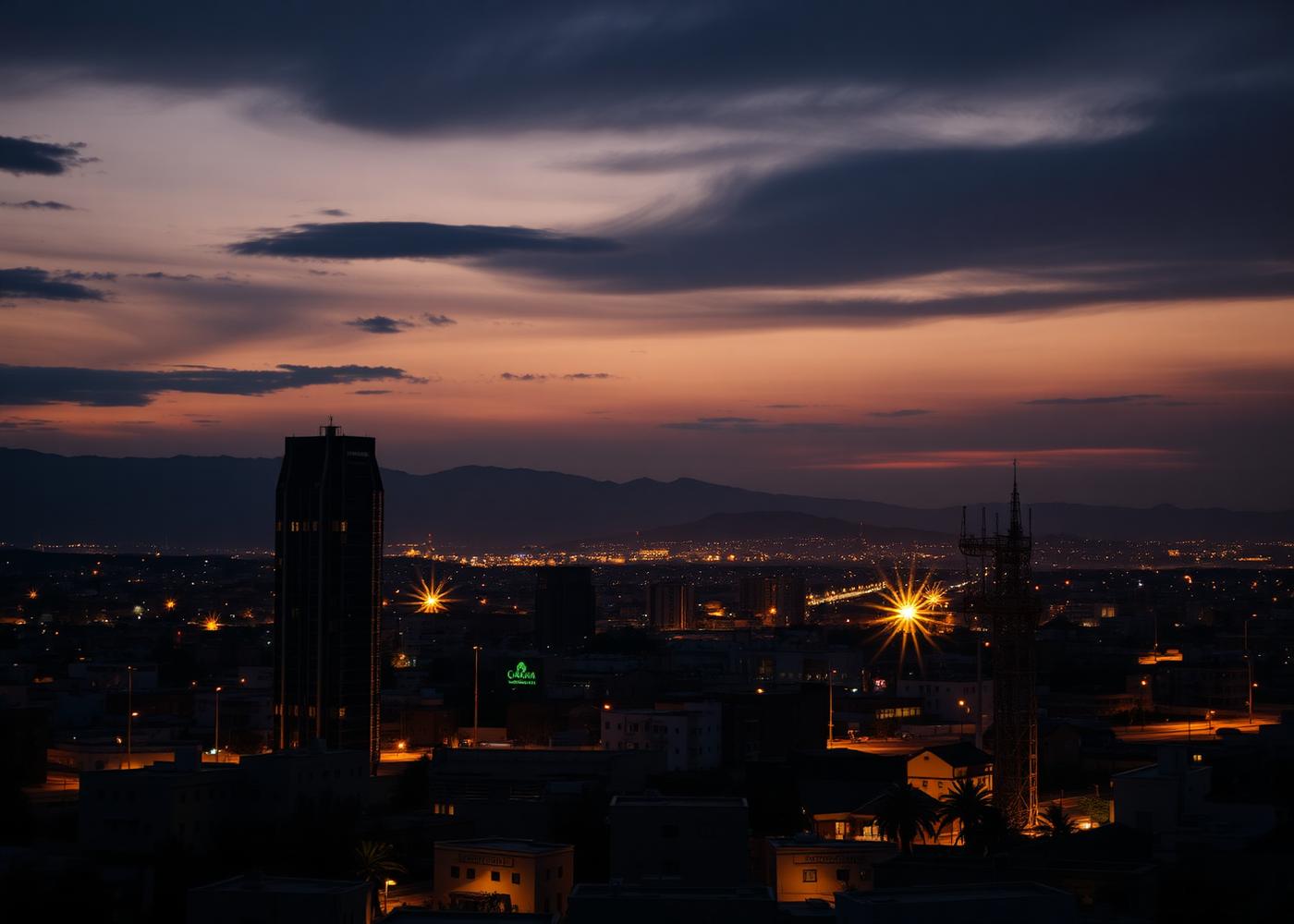Hargeisa skyline at dusk